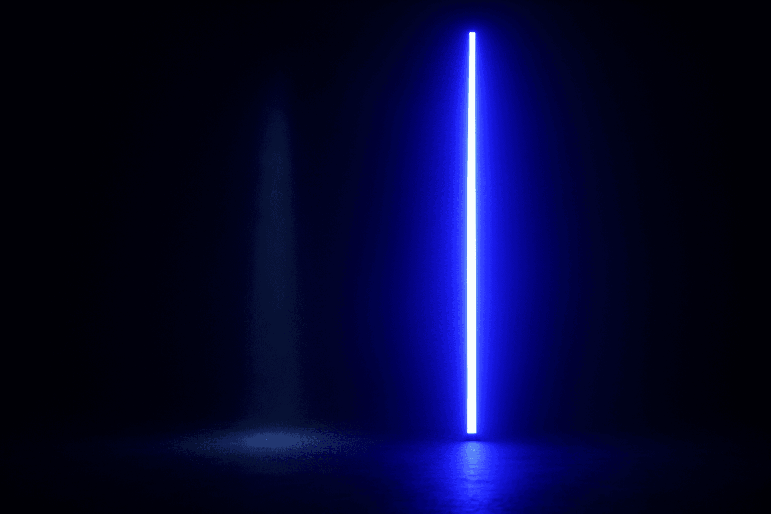 Two light beams side by side, the right one far brighter