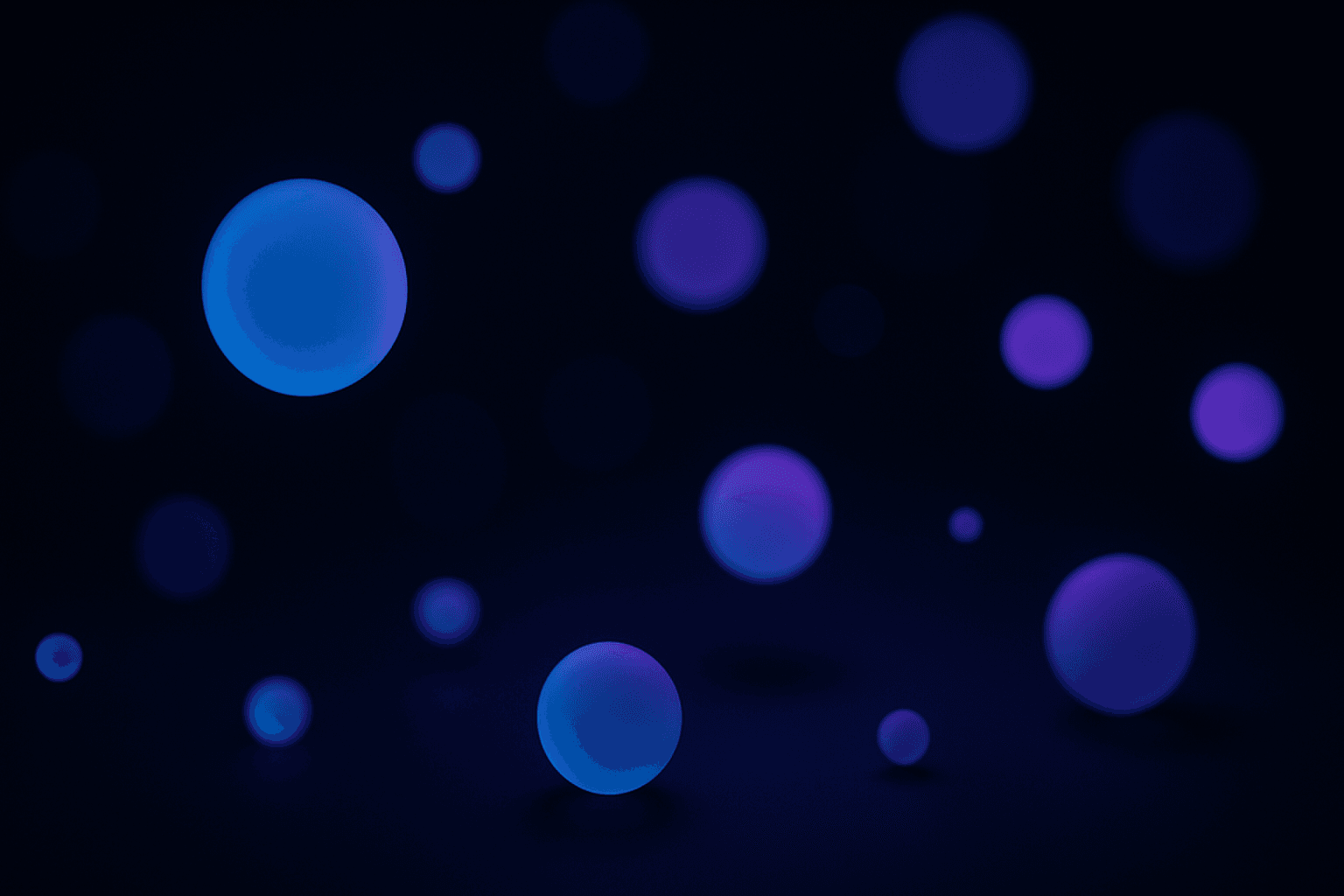 Soft glowing orbs floating in dark space
