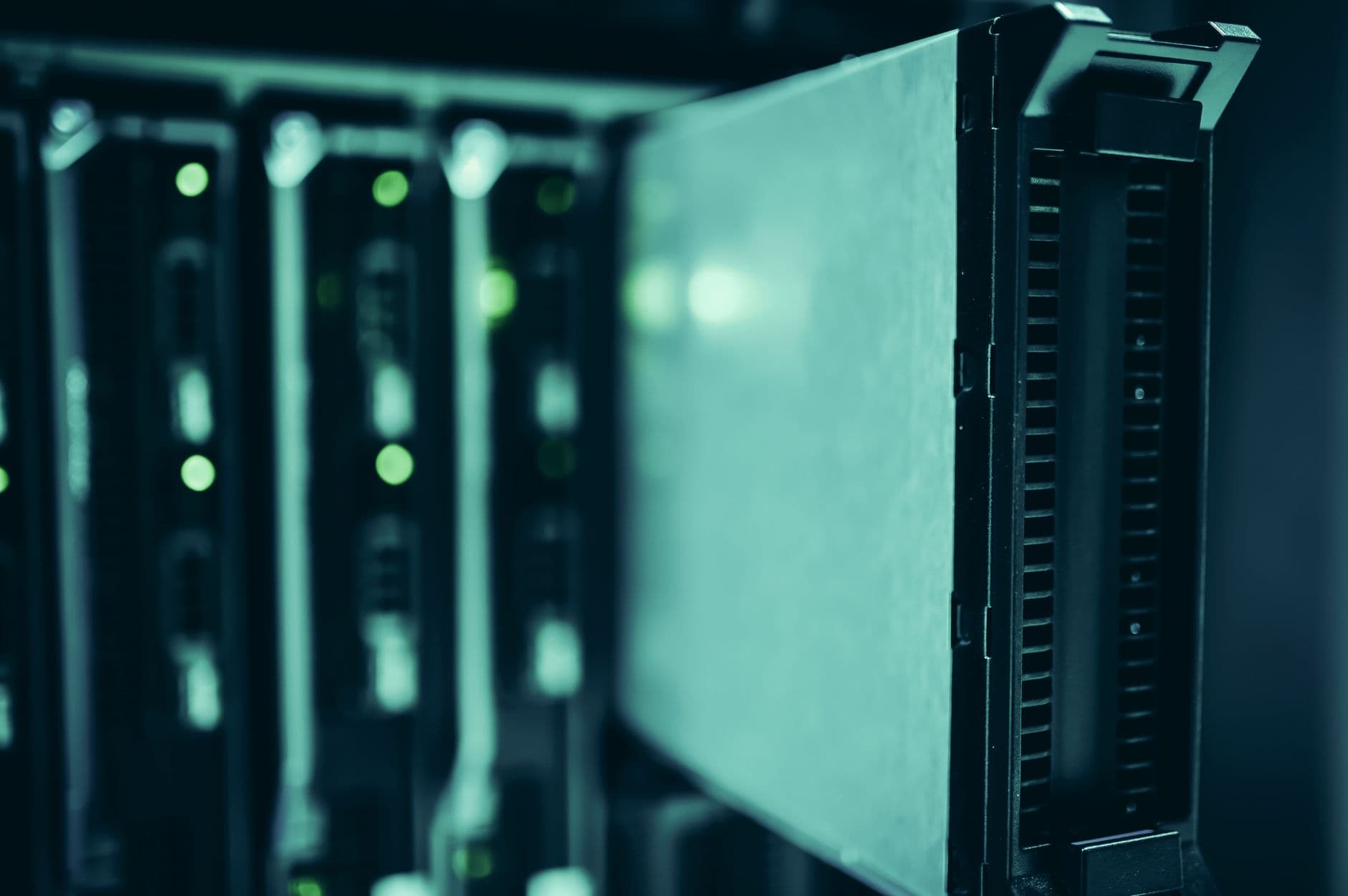 Corridor of servers inside a worldwide data center network