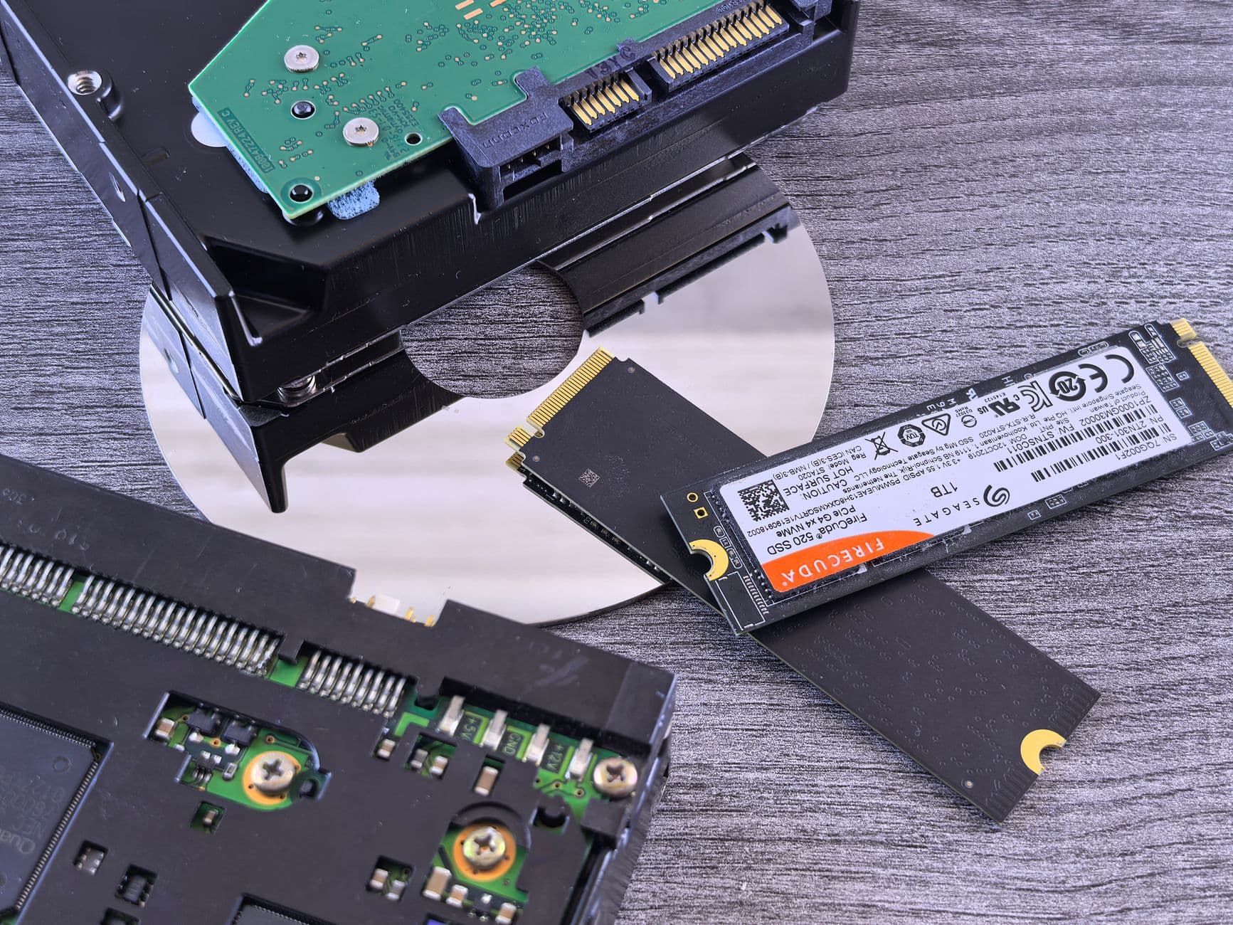 Close-up of an NVMe solid-state drive that speeds up page loads